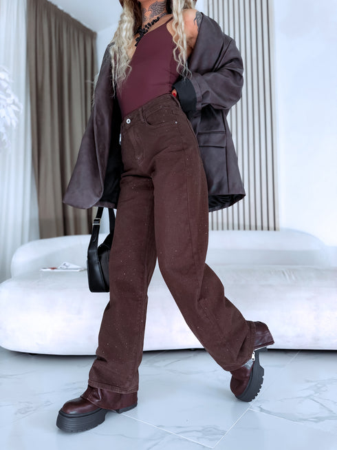 "MET GALA HM6765-2" džinsa bikses - CHOCO